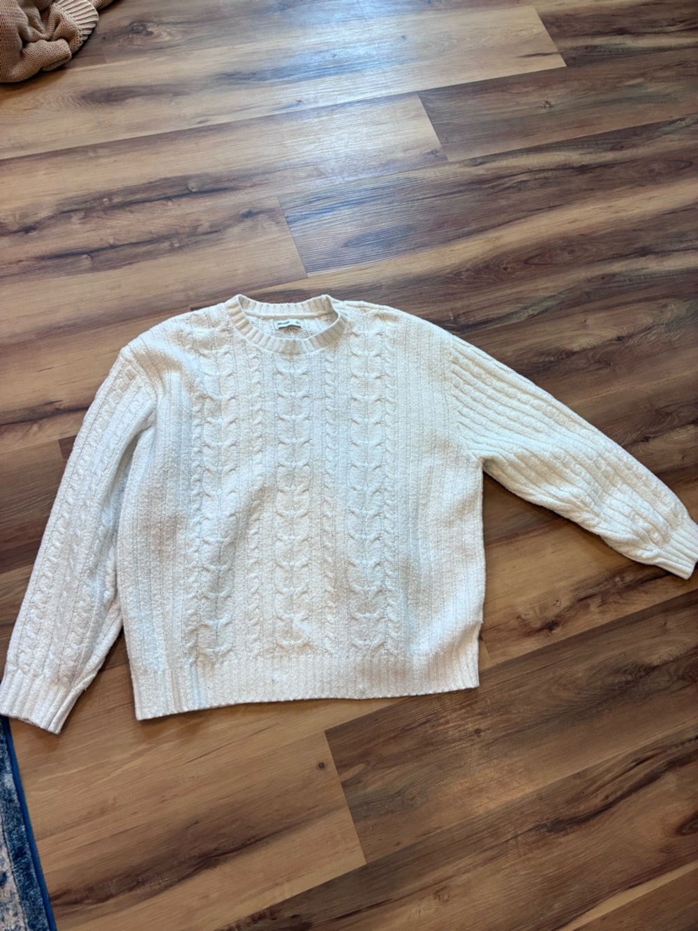 Hollister Cream Cable Crewneck Sweater